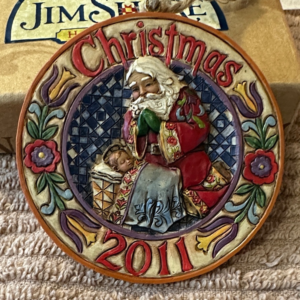 Jim Shore Christmas 2011 Ornament - Red and Purple